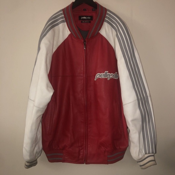 Varsity Leather Jacket Red